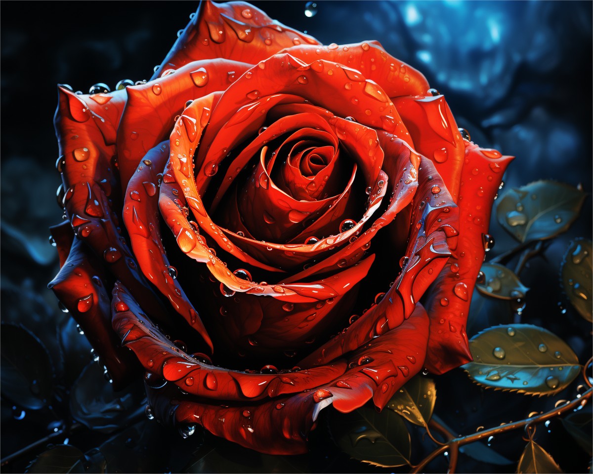 Dew-Kissed Red Rose – Paint by Numbers Kit