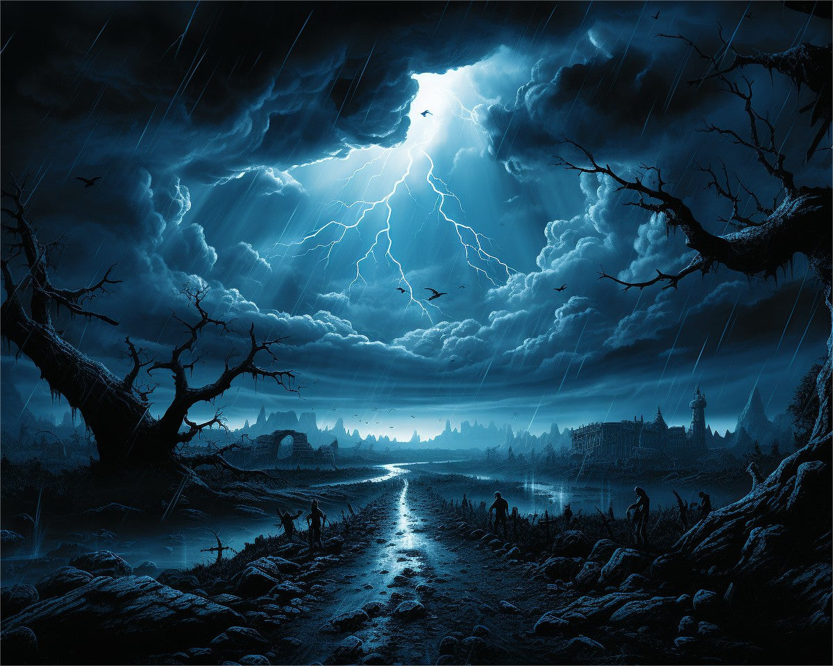 Stormlit Haunted Path – Paint by Numbers Kit