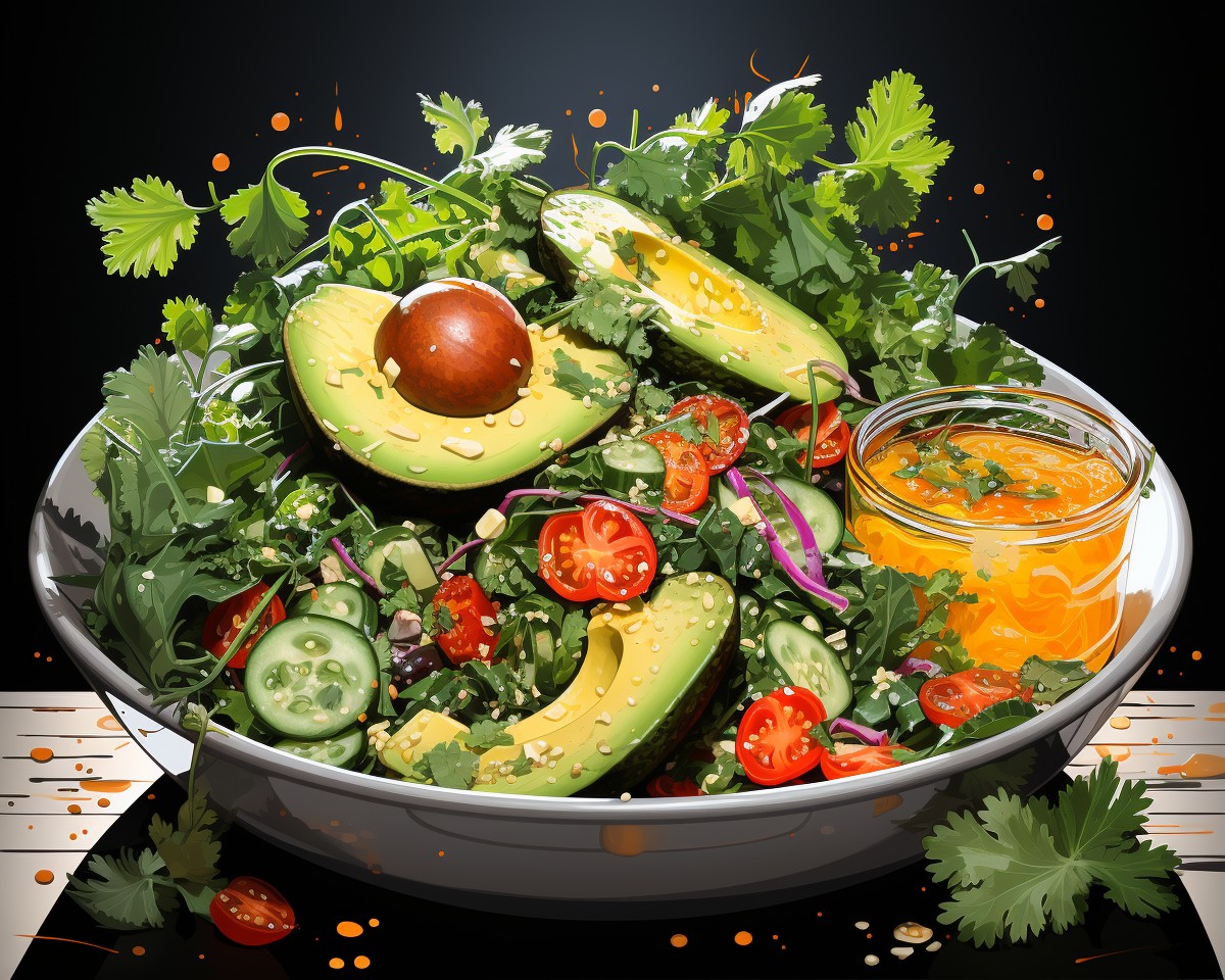 Fresh Avocado Salad – Paint by Numbers Kit