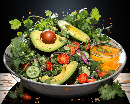 Fresh Avocado Salad – Paint by Numbers Kit