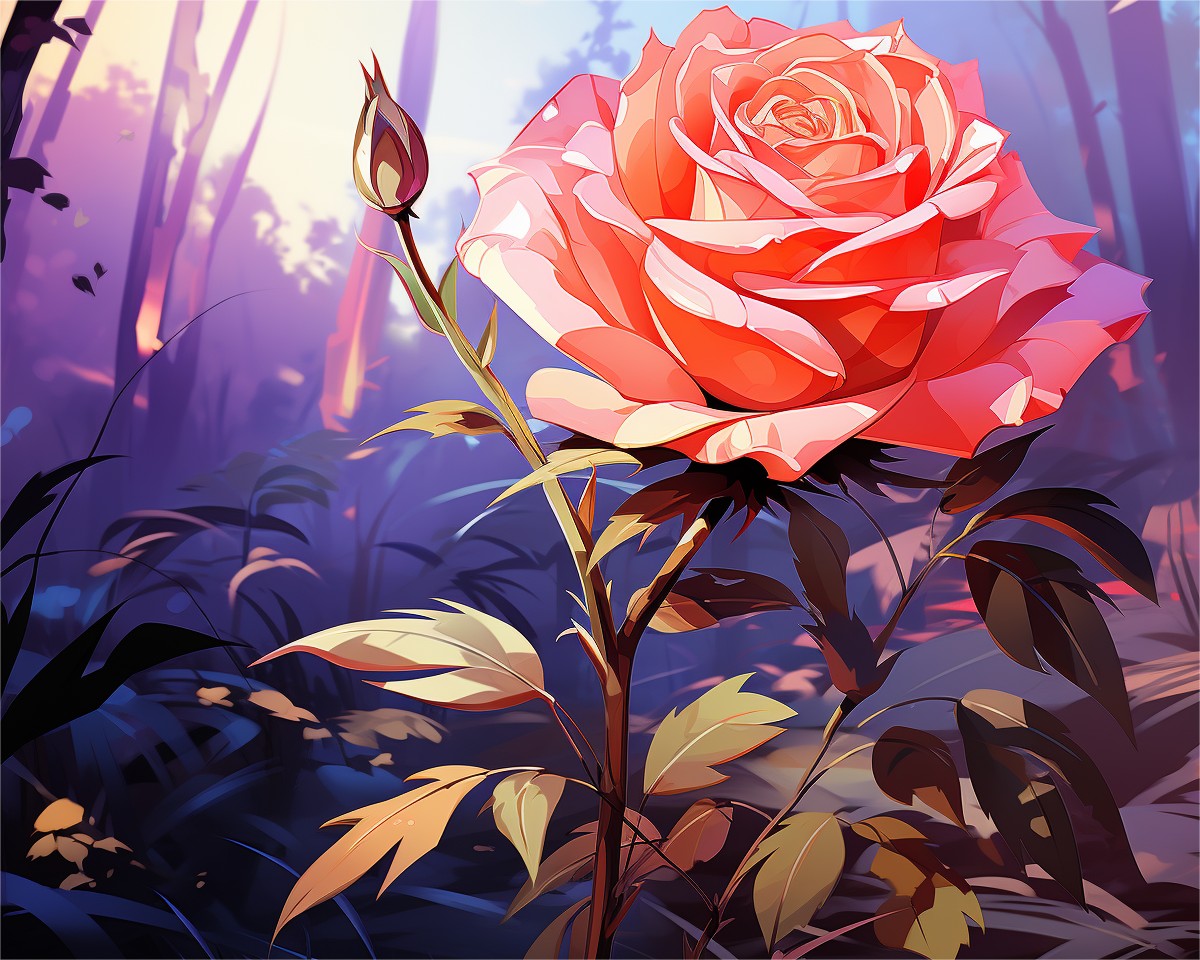 Radiant Rose Bloom – Paint by Numbers Kit