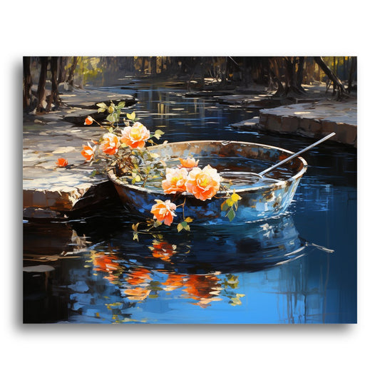 Rustic Floral Boat – Paint by Numbers Kit