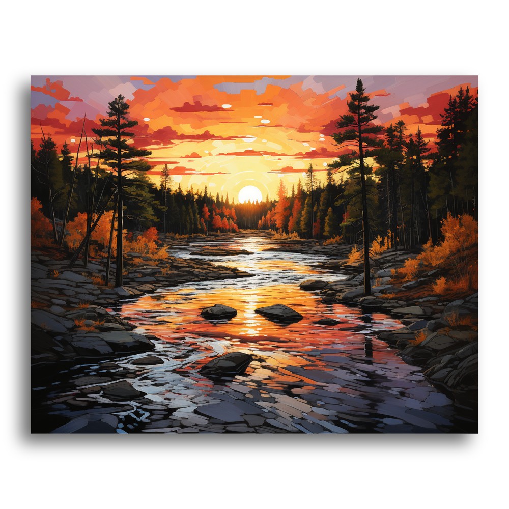 Sunset River Forest – Paint by Numbers Kit