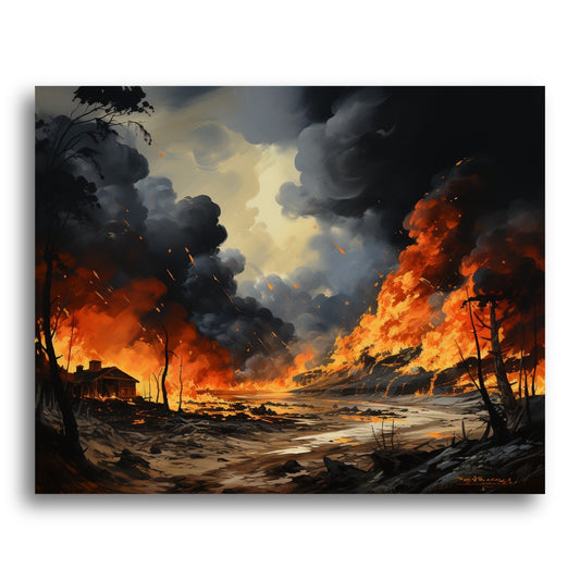 Wildfire Blaze Landscape – Paint by Numbers Kit