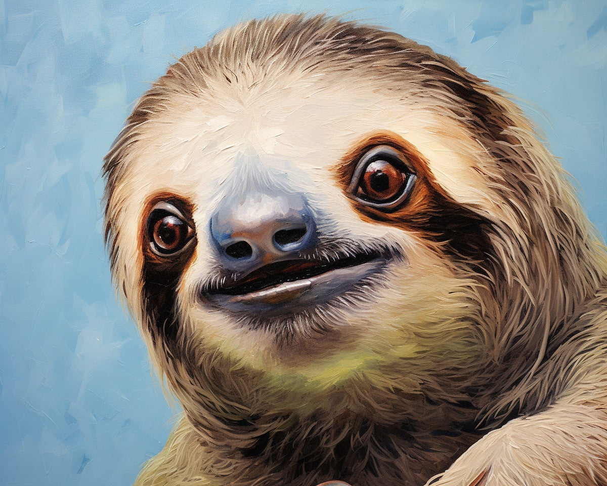 Gentle Sloth Portrait – Paint by Numbers Kit