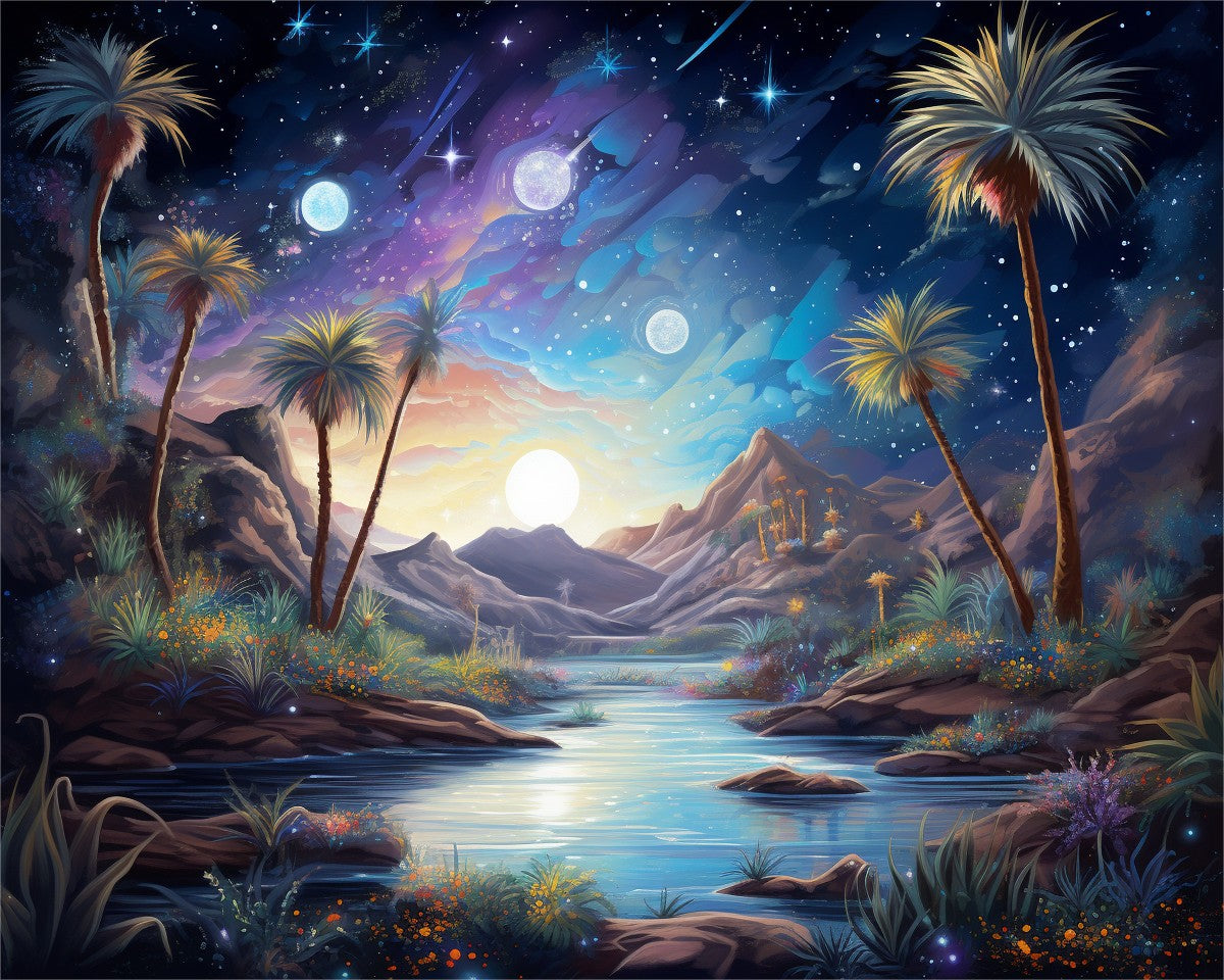 Celestial Desert Oasis – Paint by Numbers Kit