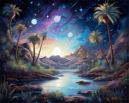 Celestial Desert Oasis – Paint by Numbers Kit