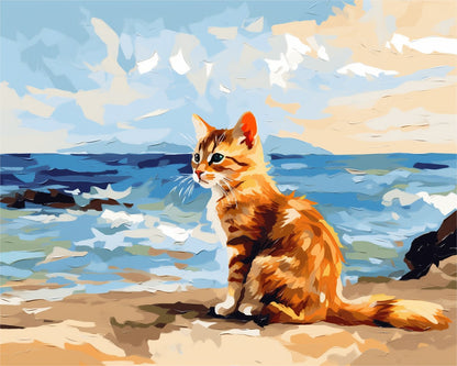 Seaside Ginger Cat – Paint by Numbers Kit