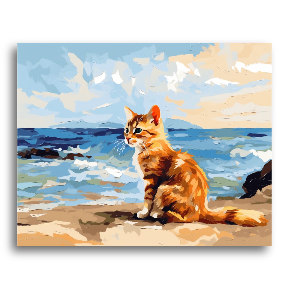 Seaside Ginger Cat – Paint by Numbers Kit