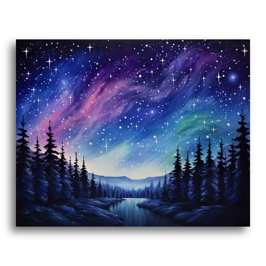 Starlit Forest River – Paint by Numbers Kit