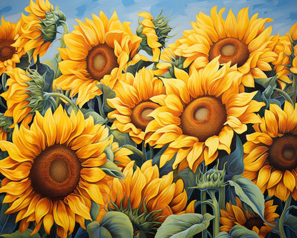 Radiant Sunflower Bloom – Paint by Numbers Kit