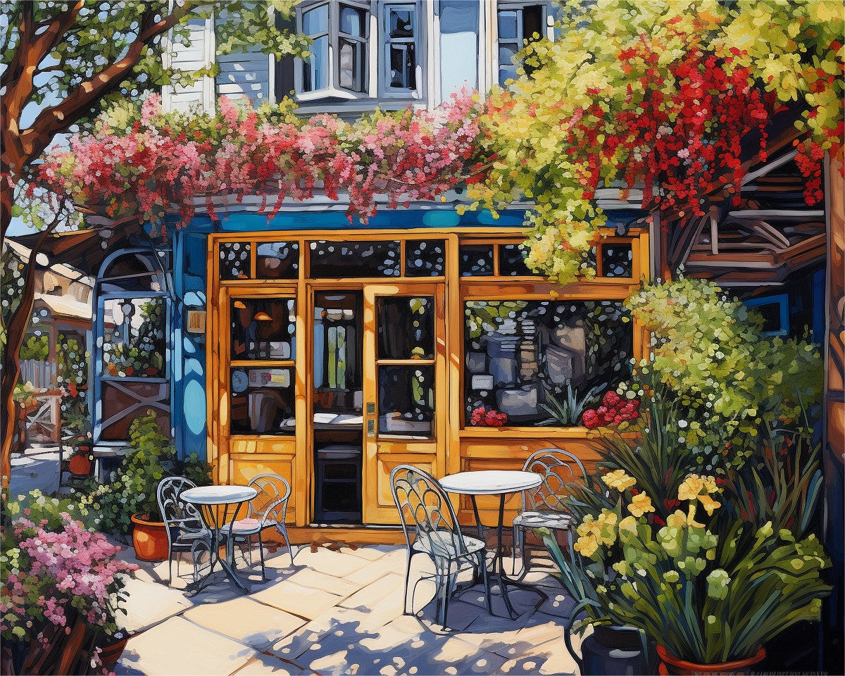 Charming Garden Cafe – Paint by Numbers Kit