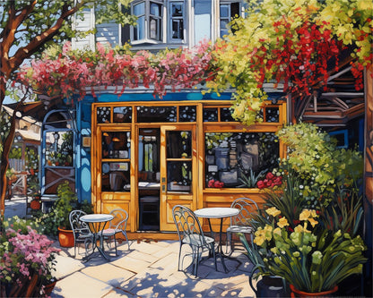 Charming Garden Cafe – Paint by Numbers Kit