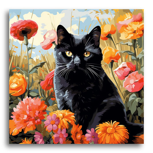 Midnight Cat Garden – Paint by Numbers Kit