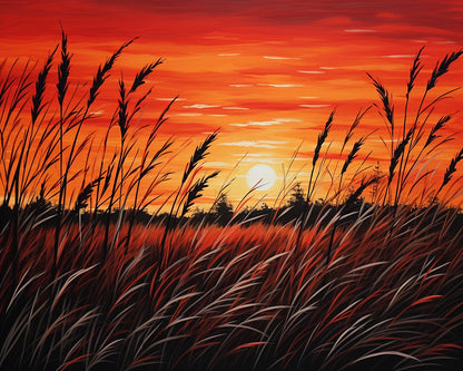 Sunset Prairie Grasses – Paint by Numbers Kit