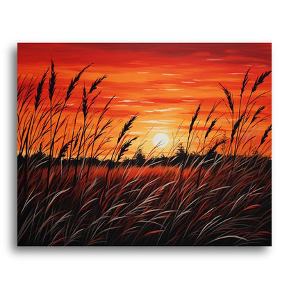 Sunset Prairie Grasses – Paint by Numbers Kit