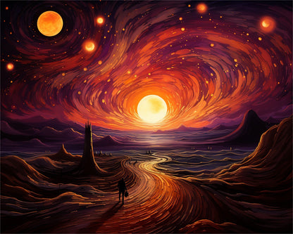 Celestial Sunset Path – Paint by Numbers Kit