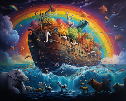 Rainbow Ark Voyage – Paint by Numbers Kit