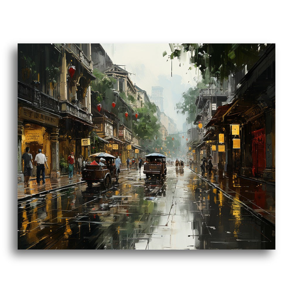 Rainy Vintage Street – Paint by Numbers Kit