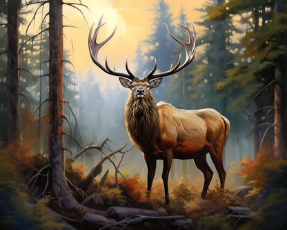Majestic Forest Elk – Paint by Numbers Kit