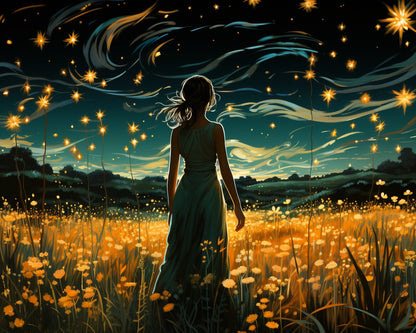 Starlit Meadow Walk – Paint by Numbers Kit