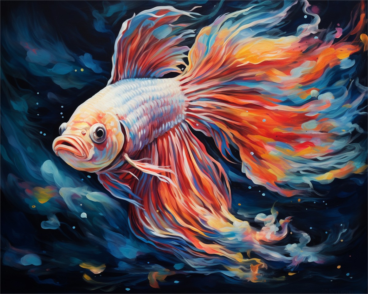 Flaming Betta Fish – Paint by Numbers Kit
