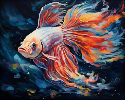 Flaming Betta Fish – Paint by Numbers Kit