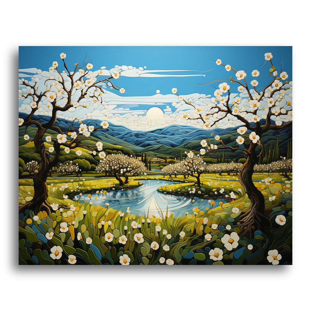 Blossoming Orchard Landscape – Paint by Numbers Kit