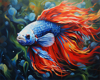 Flaming Betta Fish – Paint by Numbers Kit