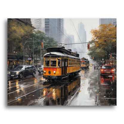 Rainy City Streetcar – Paint by Numbers Kit