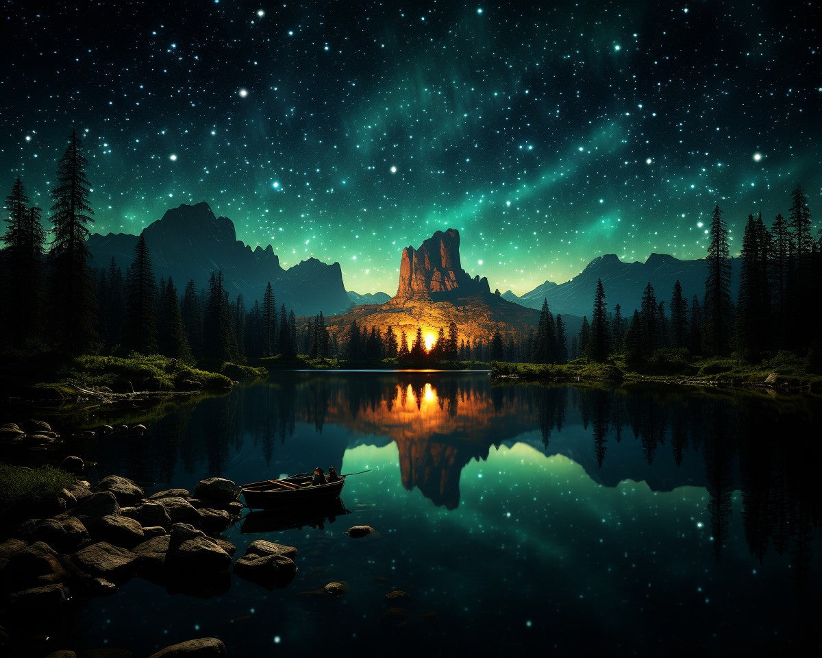 Starlit Mountain Lake – Paint by Numbers Kit