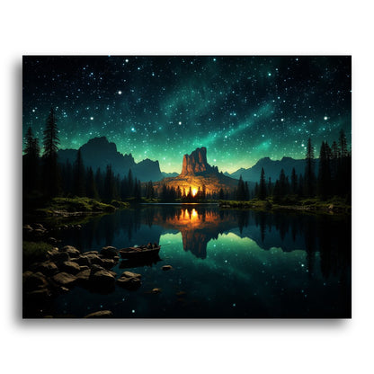 Starlit Mountain Lake – Paint by Numbers Kit
