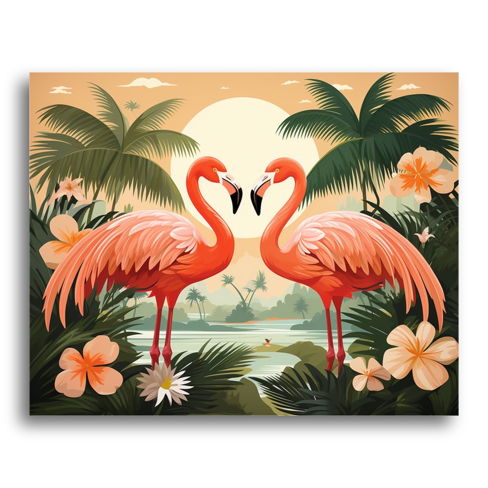 Tropical Flamingo Sunset – Paint by Numbers Kit