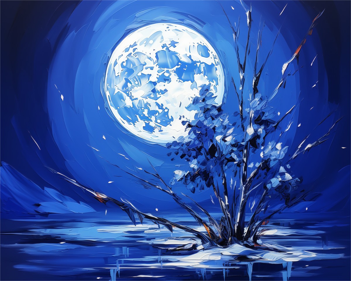 Moonlit Winter Tree – Paint by Numbers Kit
