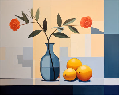 Blue Vase with Oranges – Paint by Numbers Kit