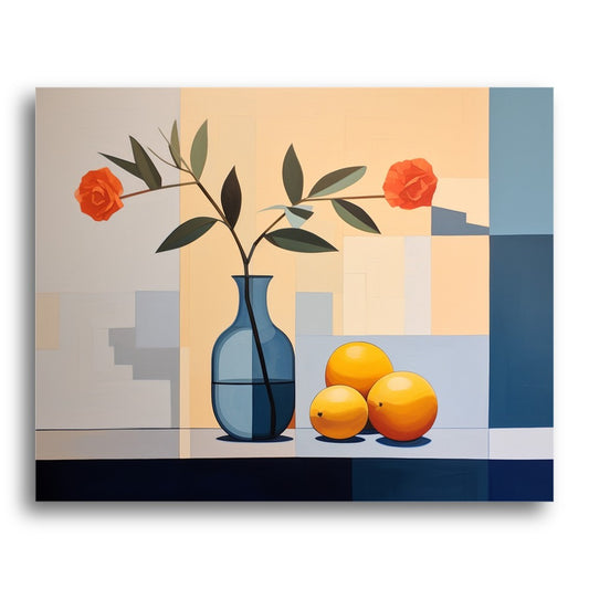Blue Vase with Oranges – Paint by Numbers Kit