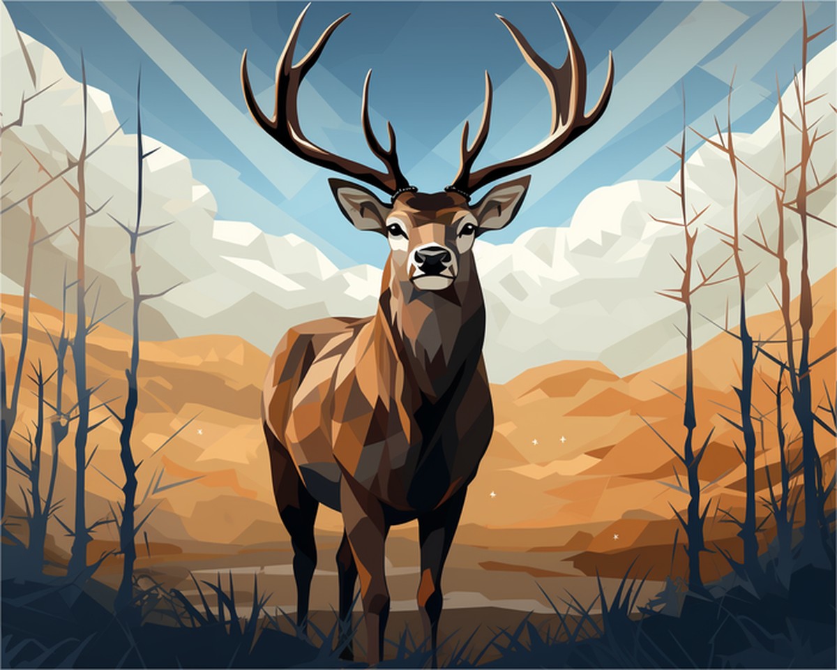 Majestic Stag Landscape – Paint by Numbers Kit