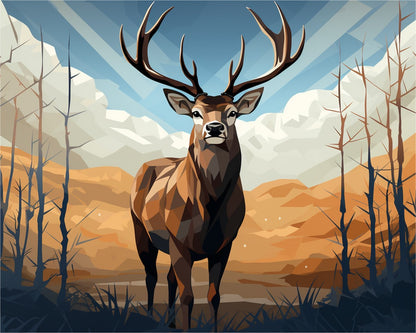 Majestic Stag Landscape – Paint by Numbers Kit