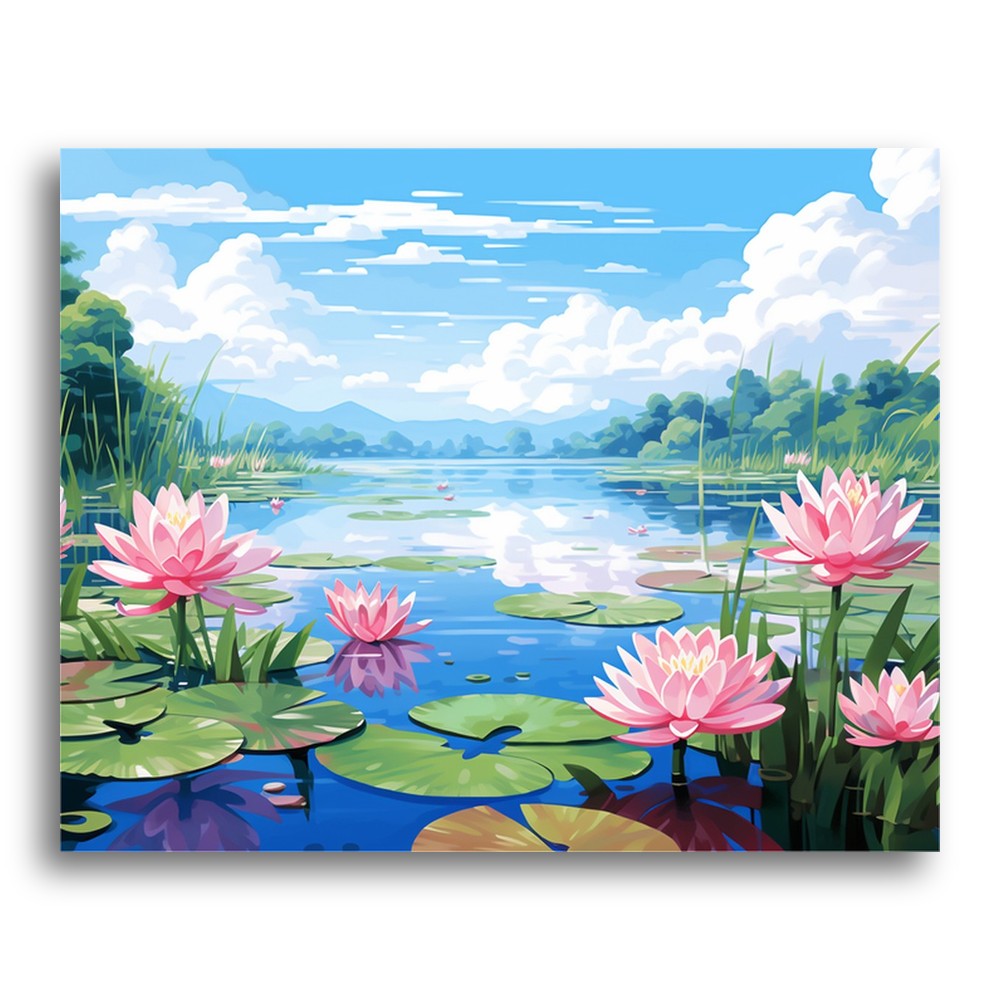 Tranquil Lotus Pond – Paint by Numbers Kit