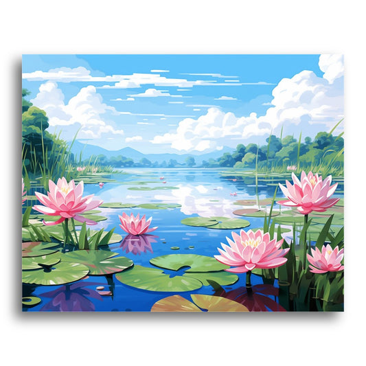 Tranquil Lotus Pond – Paint by Numbers Kit