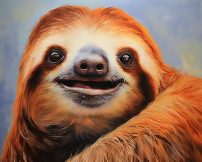 Smiling Sloth Portrait – Paint by Numbers Kit