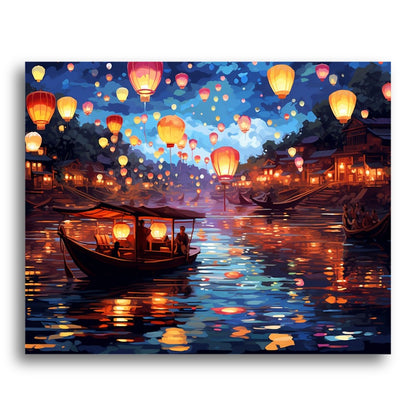 Lantern Festival Boats – Paint by Numbers Kit