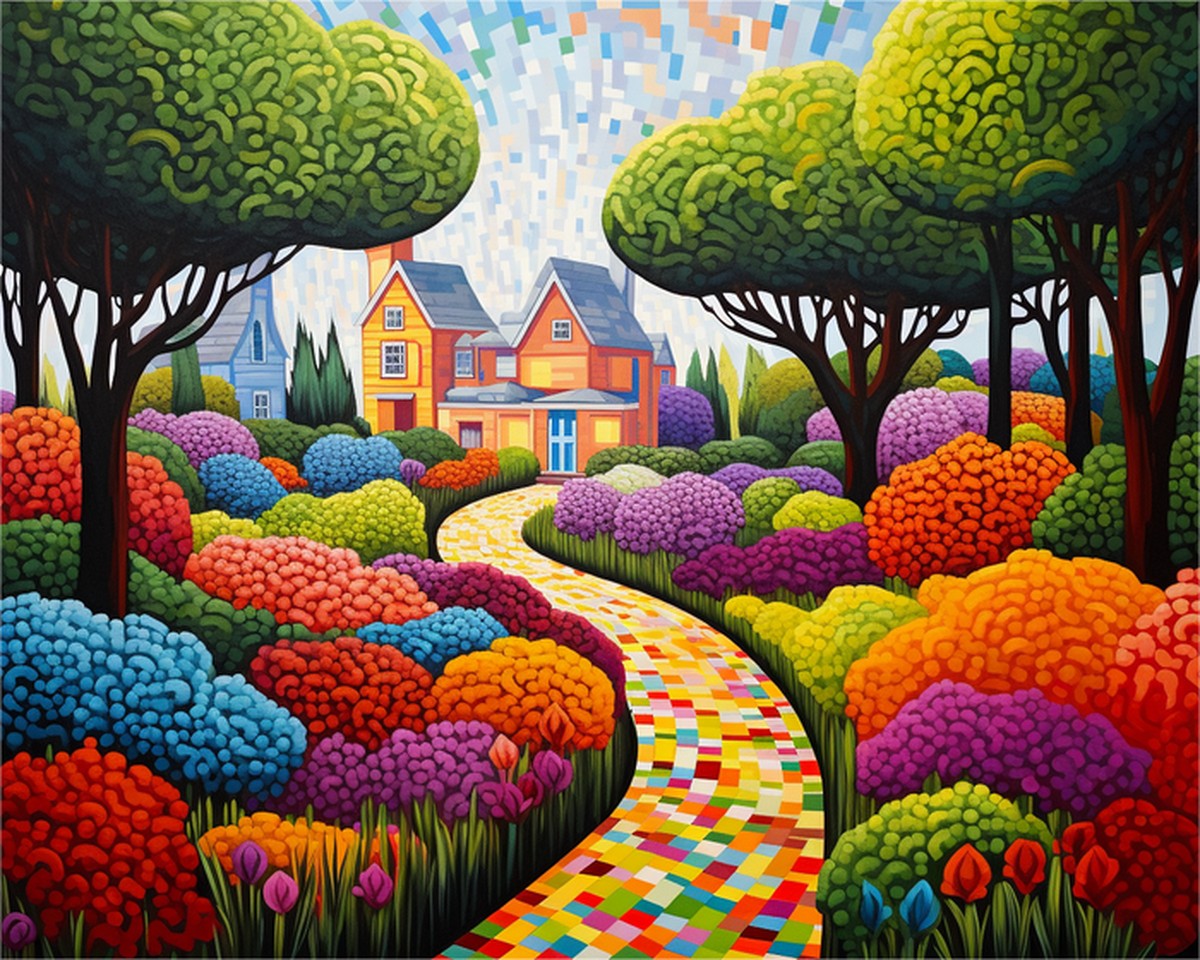 Colorful Garden Pathway – Paint by Numbers Kit