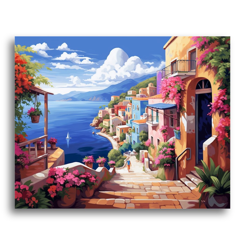 Coastal Village Stroll – Paint by Numbers Kit
