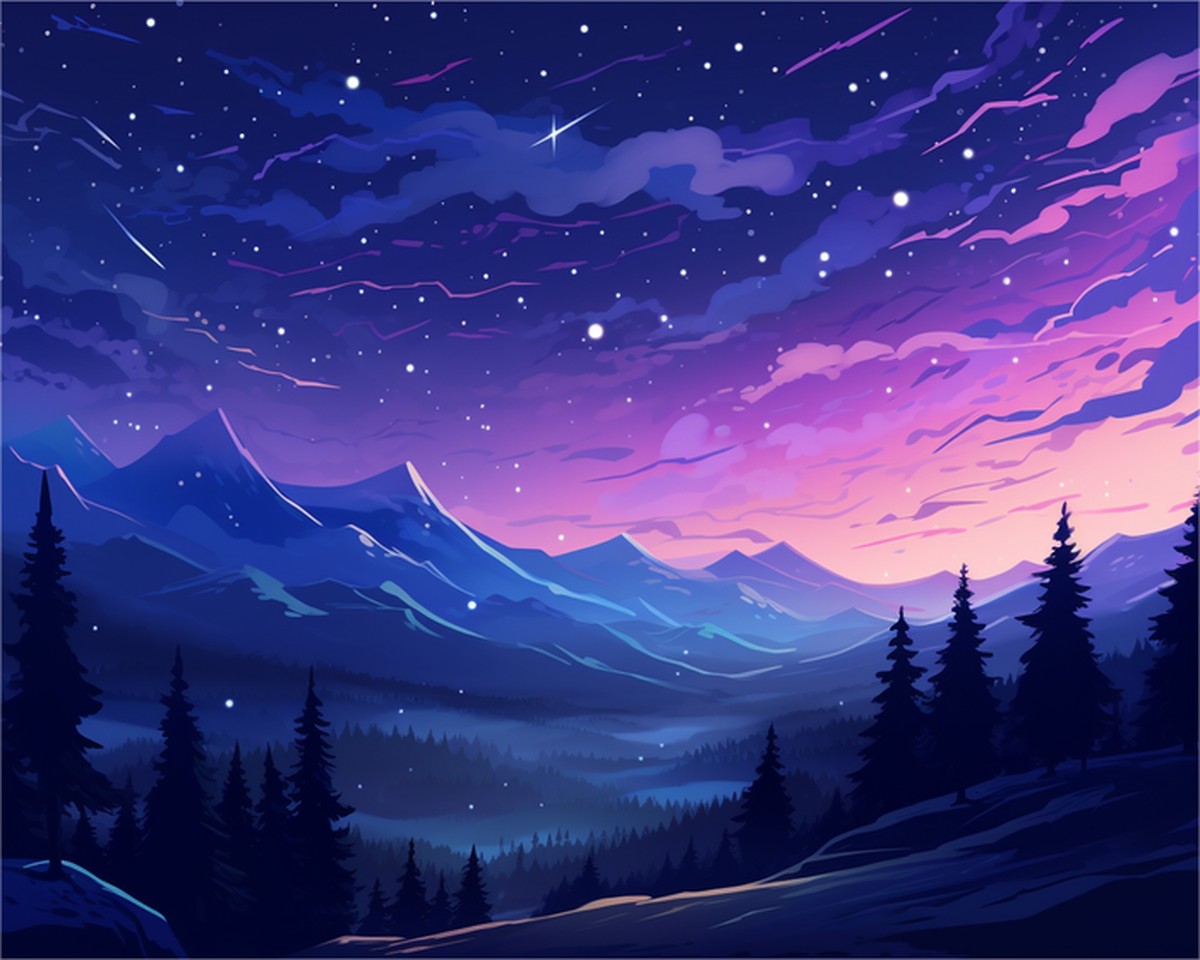 Twilight Mountain Sky – Paint by Numbers Kit