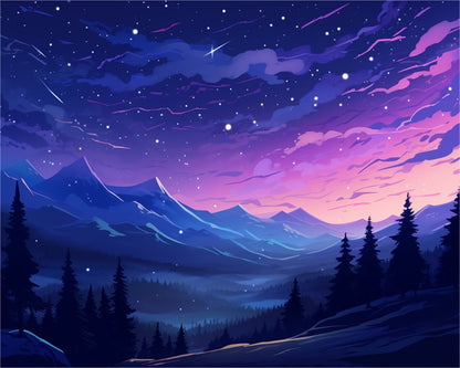 Twilight Mountain Sky – Paint by Numbers Kit