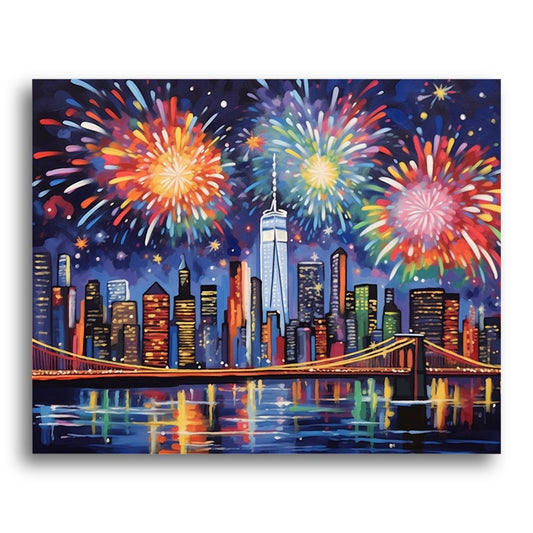 City Skyline Fireworks – Paint by Numbers Kit