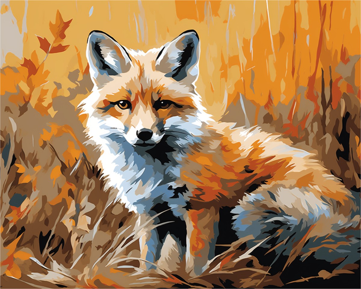 Autumn Fox Portrait – Paint by Numbers Kit