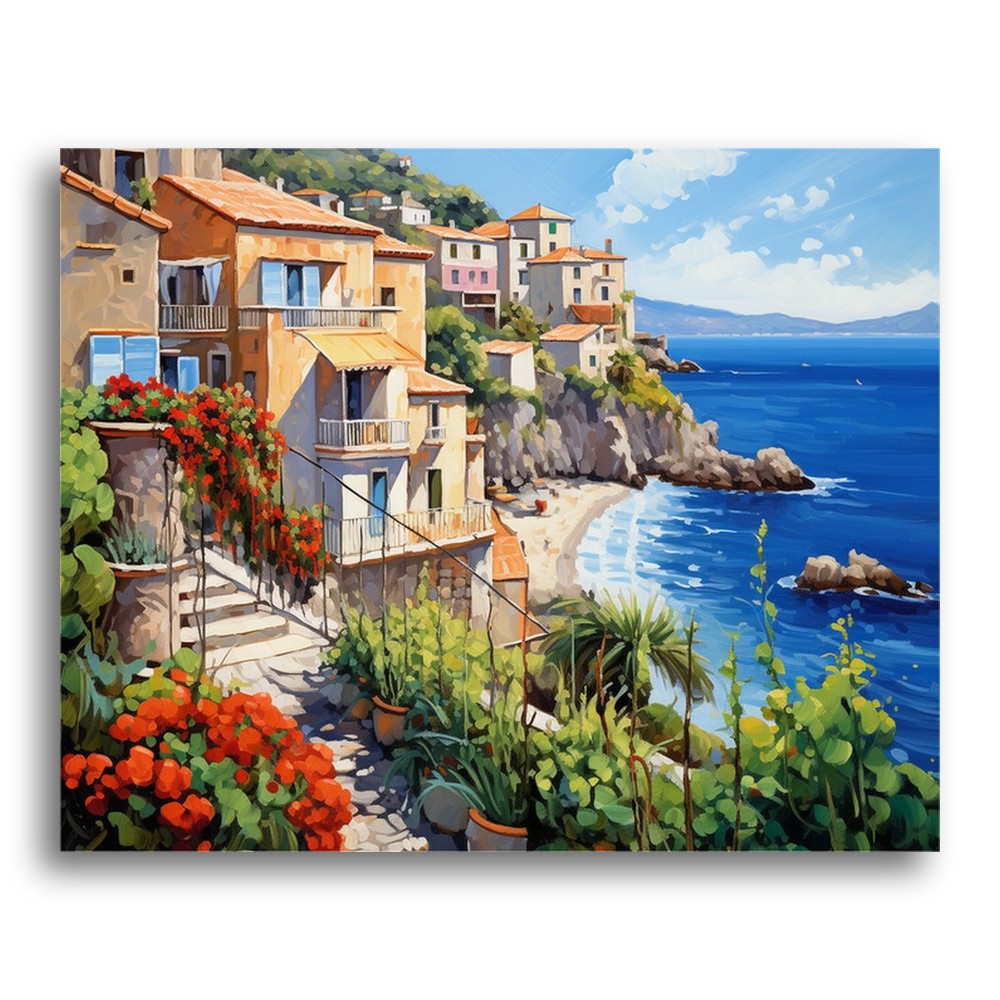 Coastal Village Terrace – Paint by Numbers Kit