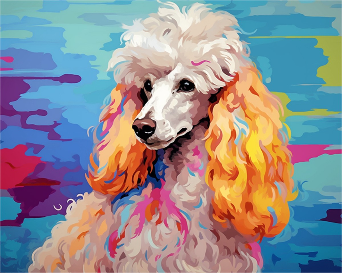 Vibrant Poodle Portrait – Paint by Numbers Kit